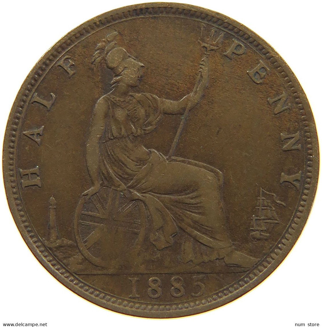 GREAT BRITAIN HALFPENNY 1885 Victoria 1837-1901 #c046 0337 - C. 1/2 Penny