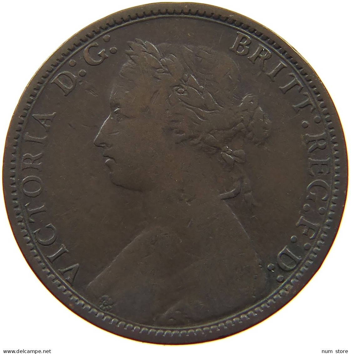 GREAT BRITAIN HALFPENNY 1876 H Victoria 1837-1901 #s050 0155 - C. 1/2 Penny