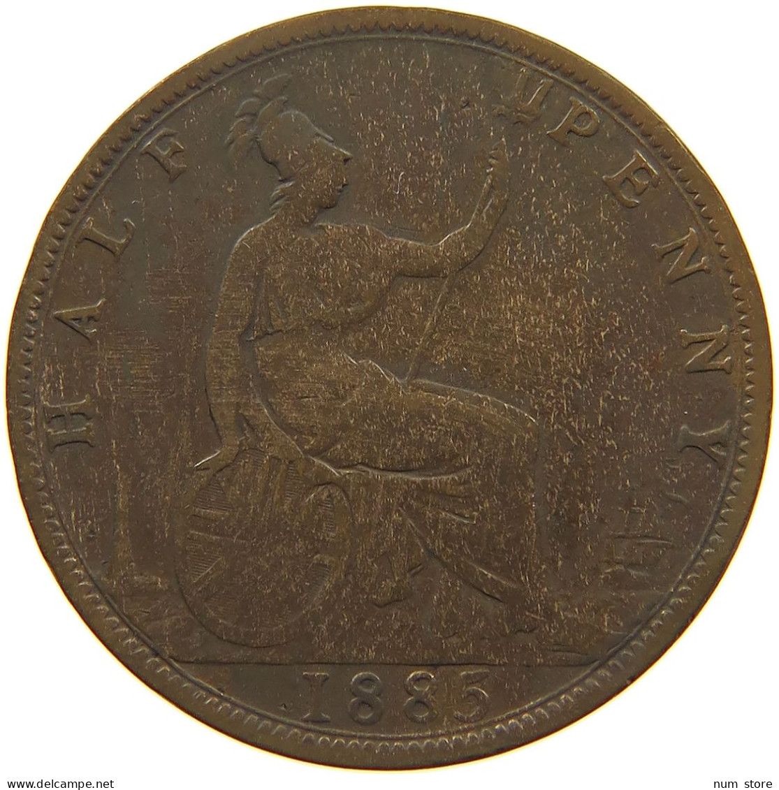 GREAT BRITAIN HALFPENNY 1885 Victoria 1837-1901 #c036 0117 - C. 1/2 Penny