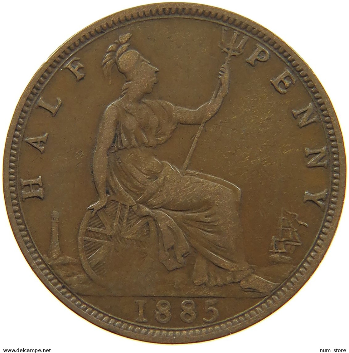 GREAT BRITAIN HALFPENNY 1885 Victoria 1837-1901 #c061 0029 - C. 1/2 Penny