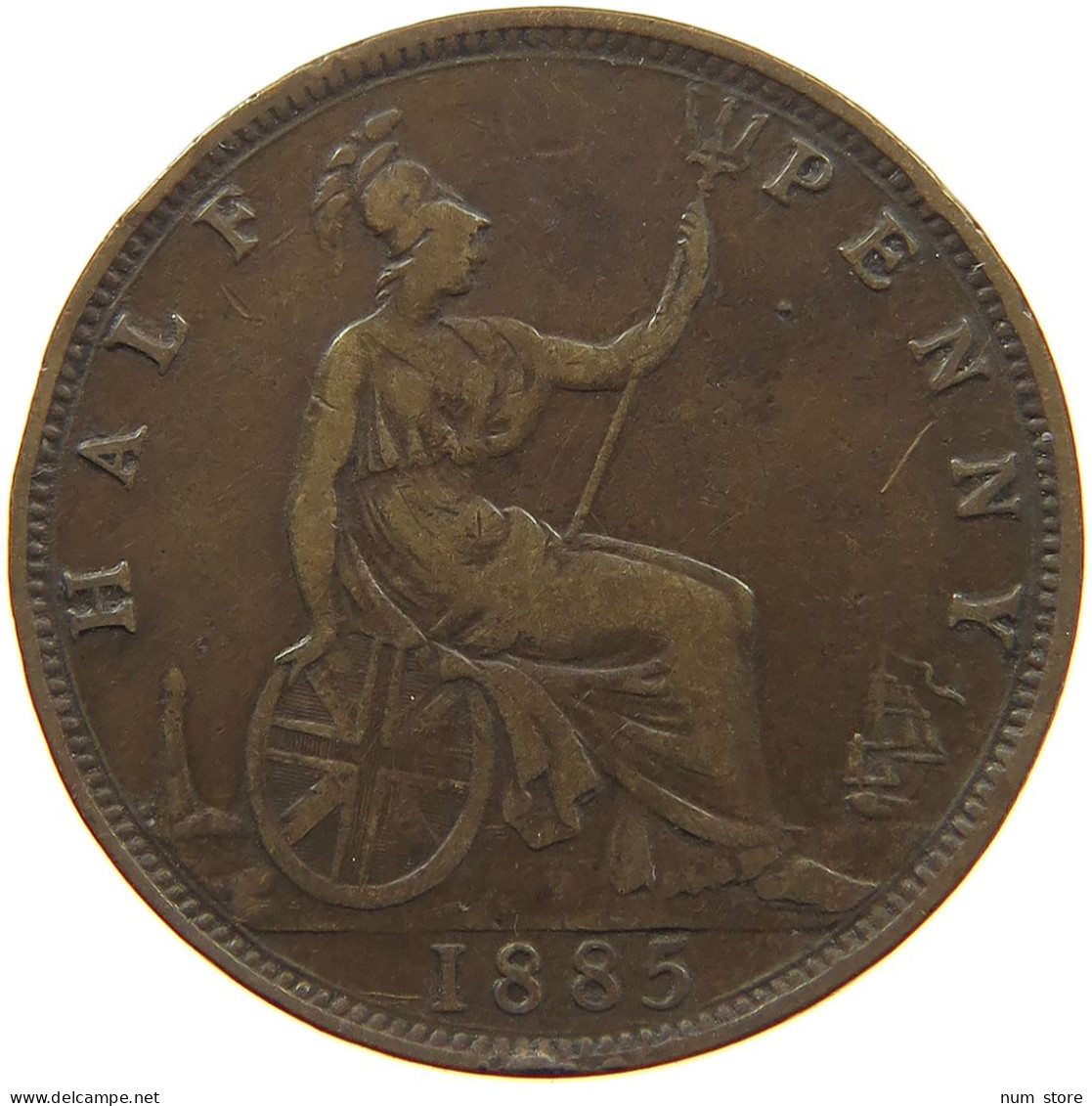 GREAT BRITAIN HALFPENNY 1885 Victoria 1837-1901 #c020 0355 - C. 1/2 Penny