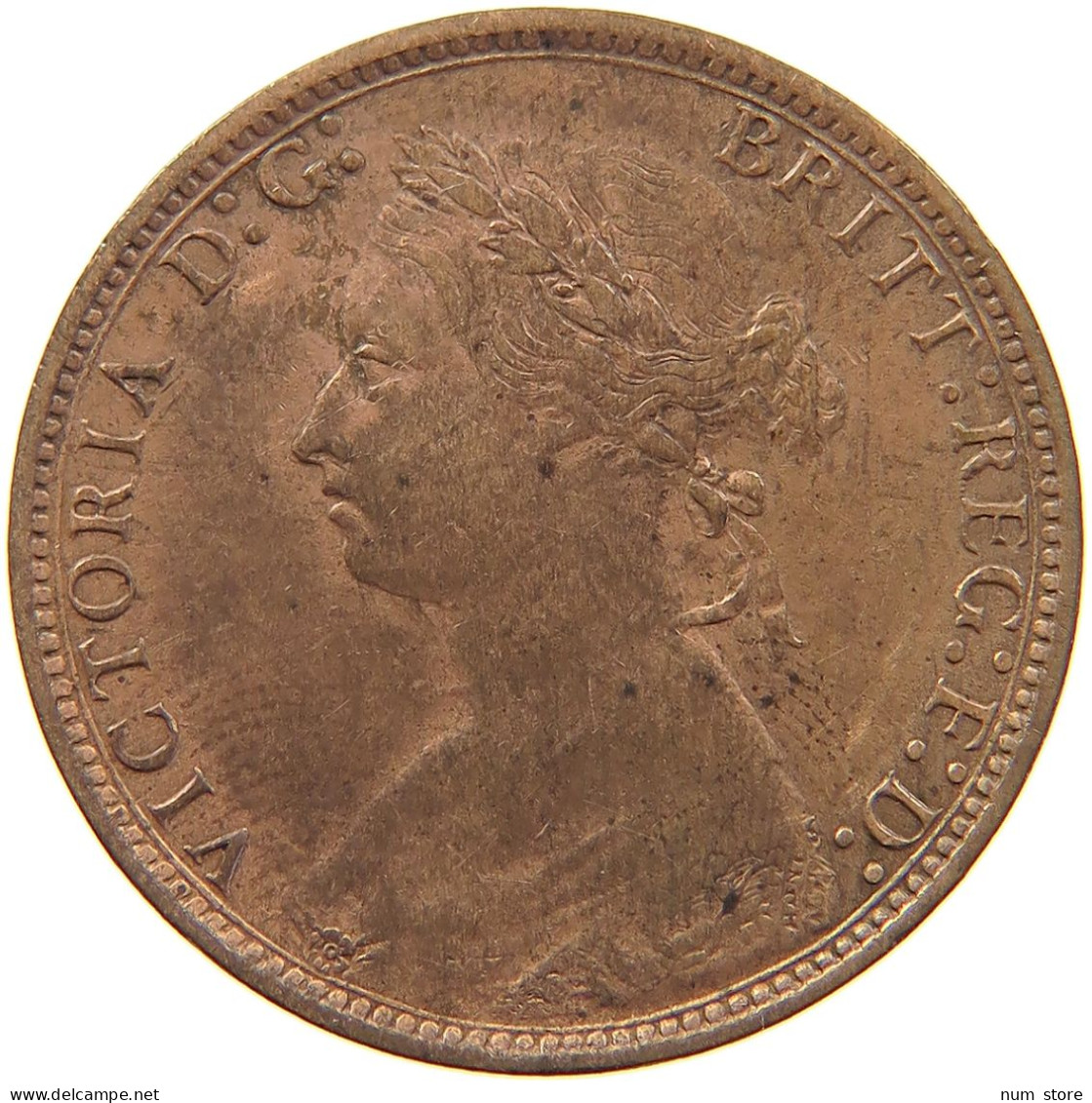 GREAT BRITAIN HALFPENNY 1876 H Victoria 1837-1901 #s021 0319 - C. 1/2 Penny