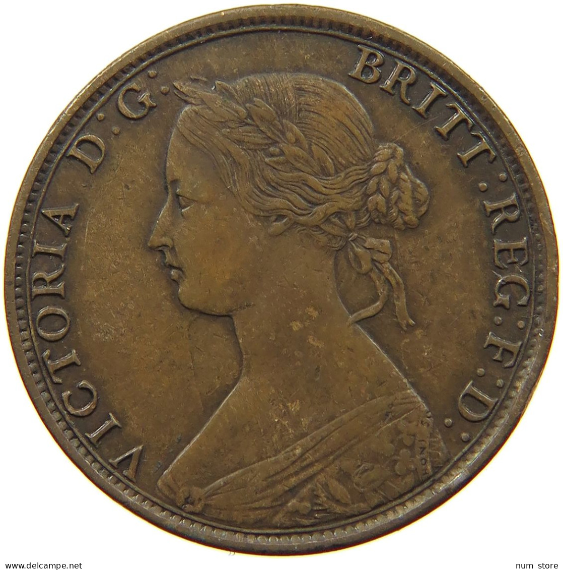 GREAT BRITAIN HALFPENNY 1863 Victoria 1837-1901 #t149 0173 - C. 1/2 Penny