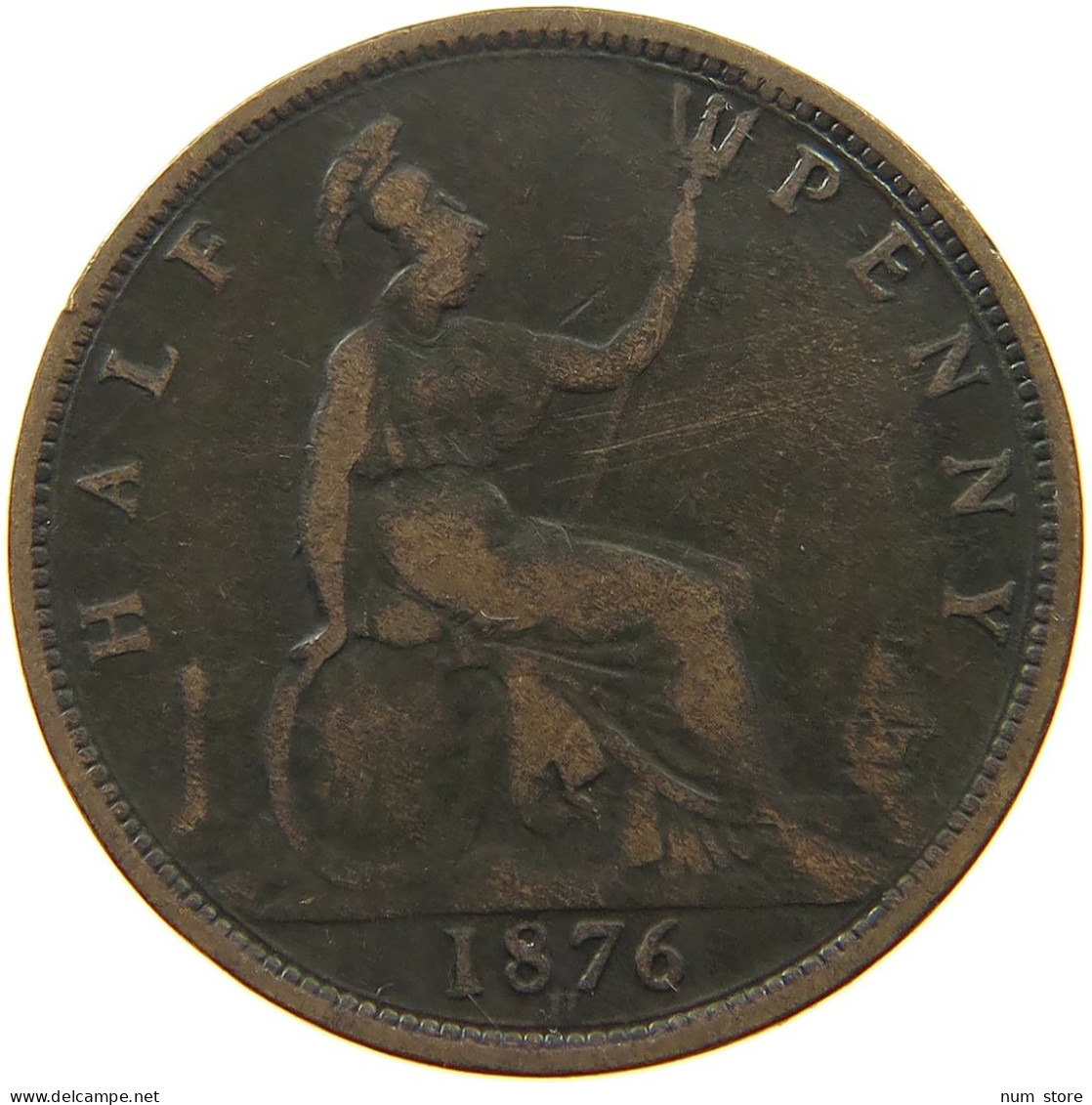 GREAT BRITAIN HALFPENNY 1876 H Victoria 1837-1901 #a011 0415 - C. 1/2 Penny