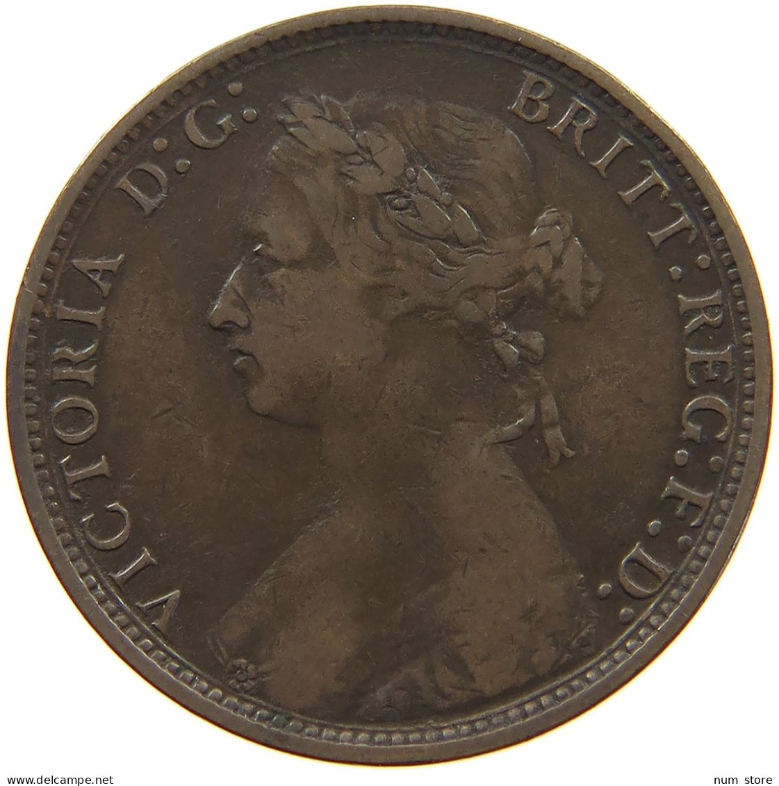 GREAT BRITAIN HALFPENNY 1876 H Victoria 1837-1901 #a058 0079 - C. 1/2 Penny