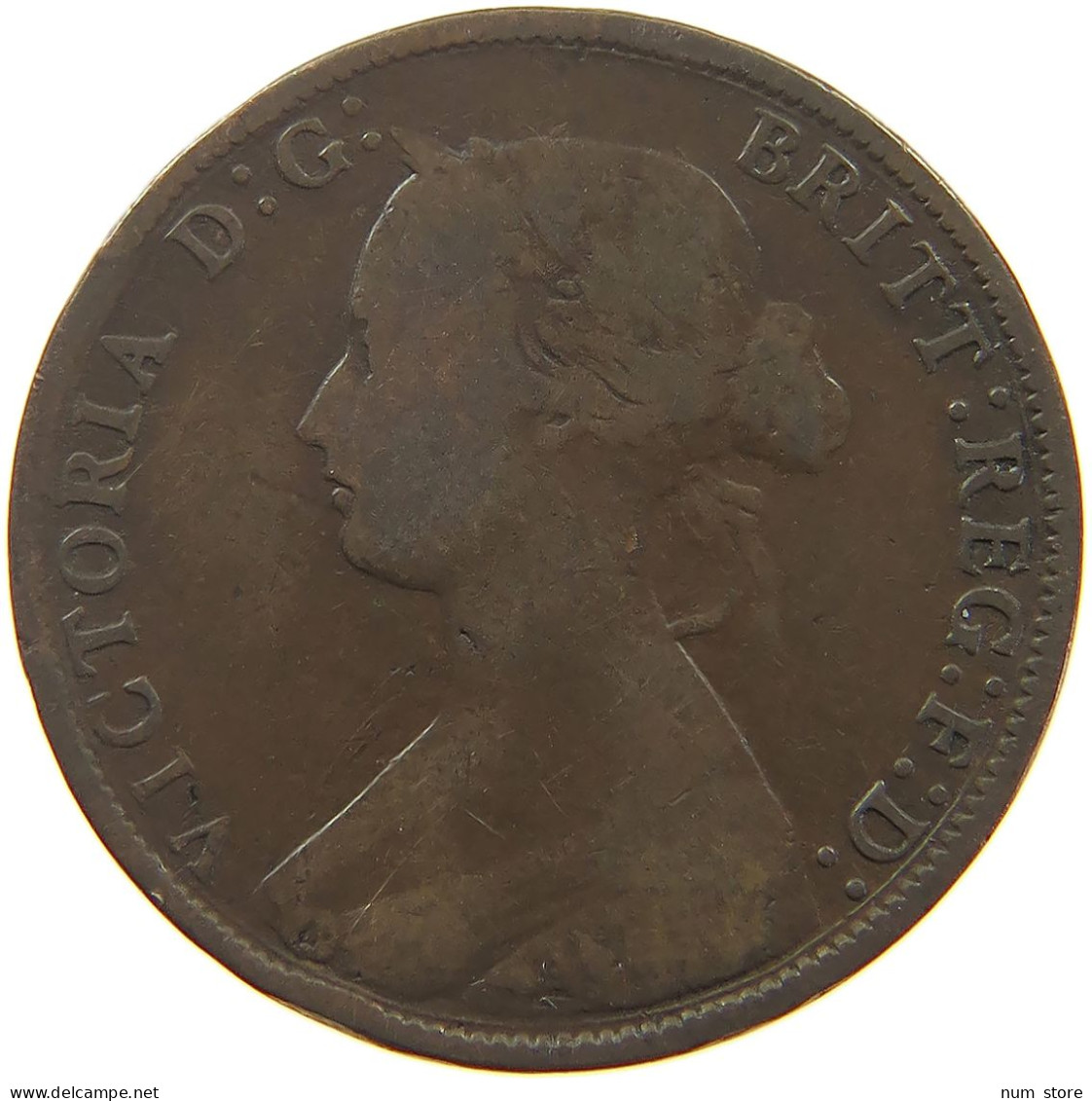 GREAT BRITAIN HALFPENNY 1865/3 Victoria 1837-1901 #s080 0003 - C. 1/2 Penny