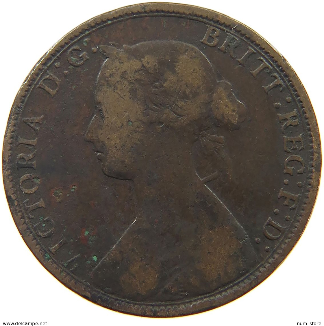 GREAT BRITAIN HALFPENNY 1868 Victoria 1837-1901 #s080 0001 - C. 1/2 Penny