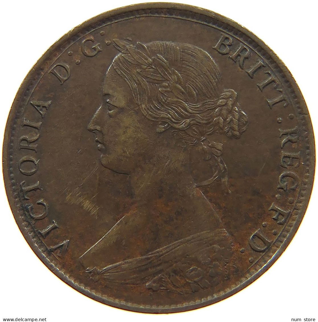 GREAT BRITAIN HALFPENNY 1861 Victoria 1837-1901 #s076 0203 - C. 1/2 Penny