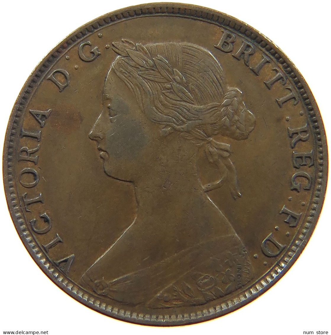 GREAT BRITAIN HALFPENNY 1861 Victoria 1837-1901 #t158 0033 - C. 1/2 Penny
