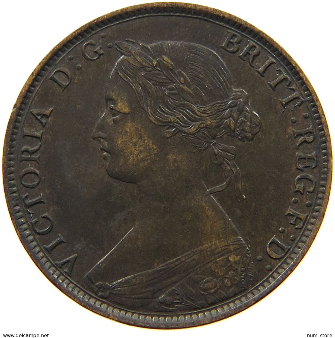 GREAT BRITAIN HALFPENNY 1861 Victoria 1837-1901 #t092 0207 - C. 1/2 Penny