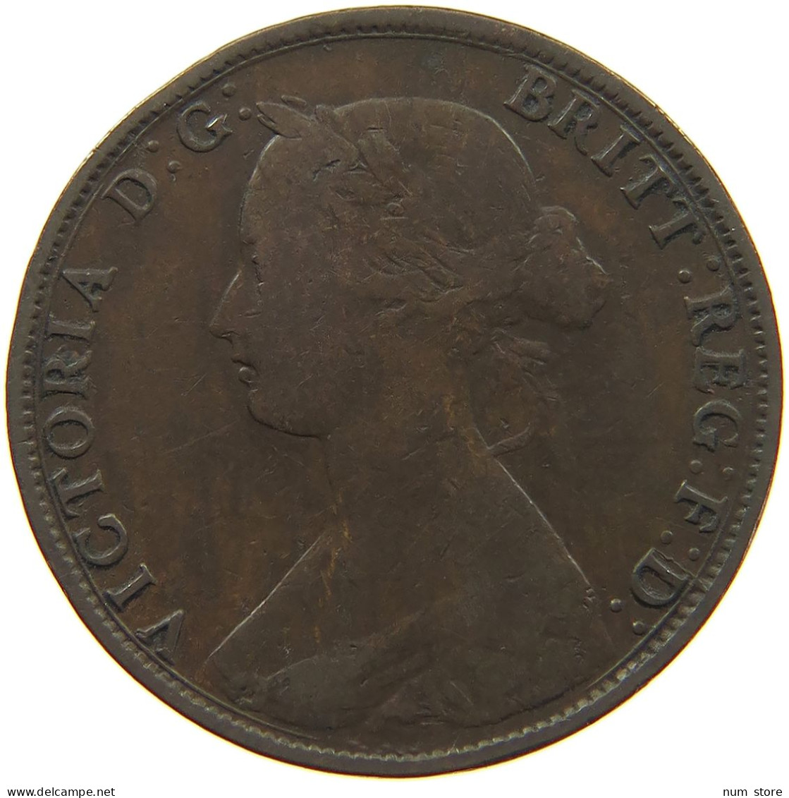 GREAT BRITAIN HALFPENNY 1861 Victoria 1837-1901 #c036 0119 - C. 1/2 Penny