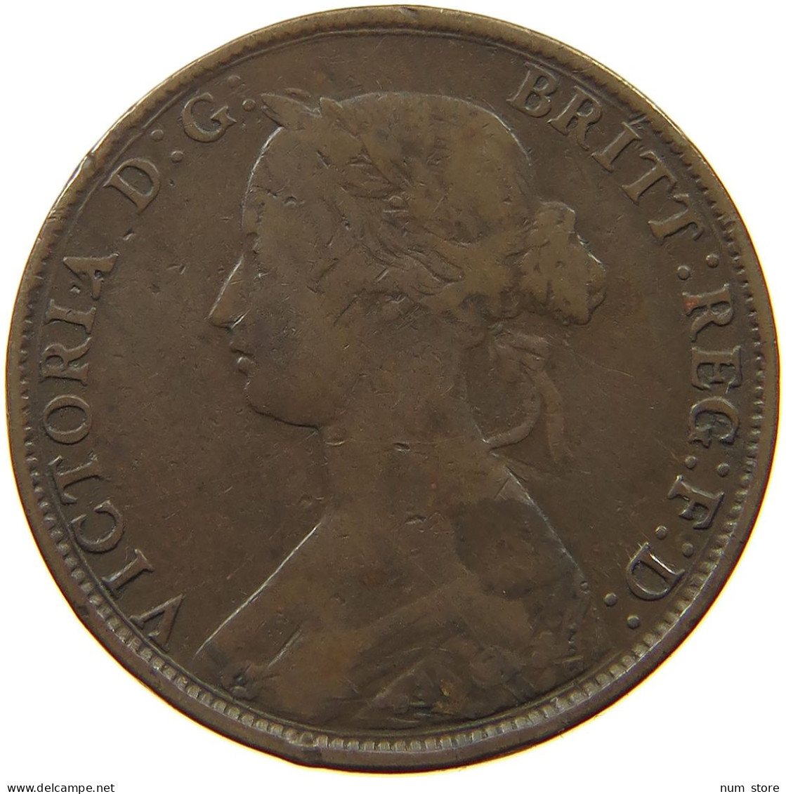 GREAT BRITAIN HALFPENNY 1861 Victoria 1837-1901 #s050 0101 - C. 1/2 Penny