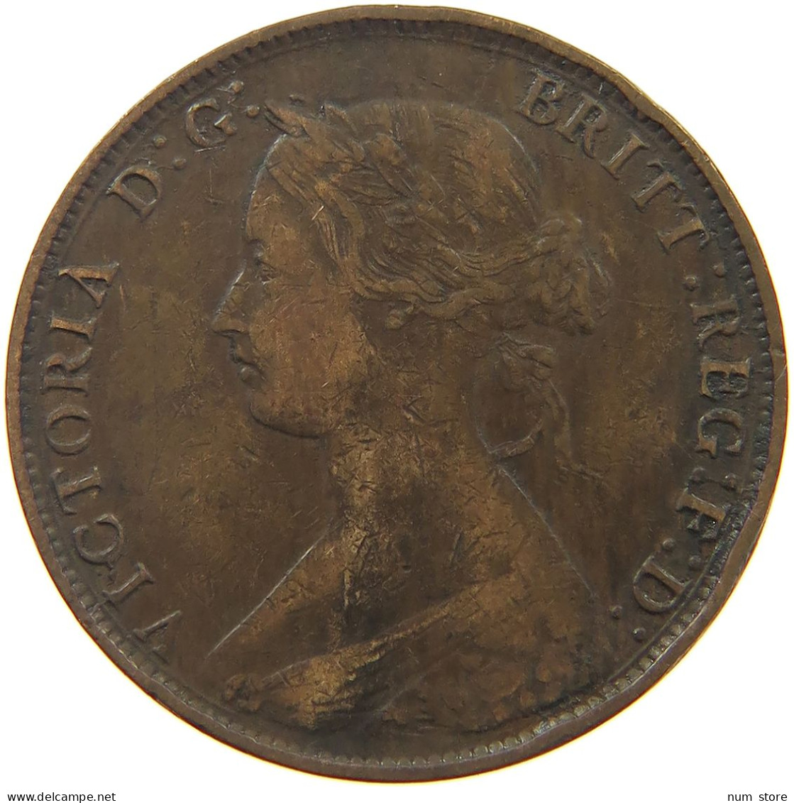 GREAT BRITAIN HALFPENNY 1861 Victoria 1837-1901 #c071 0535 - C. 1/2 Penny
