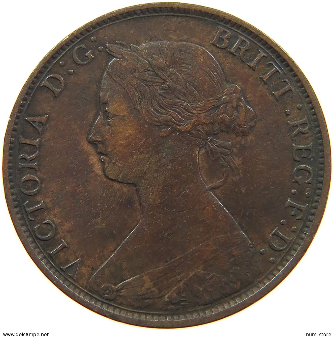 GREAT BRITAIN HALFPENNY 1861 Victoria 1837-1901 #c061 0031 - C. 1/2 Penny