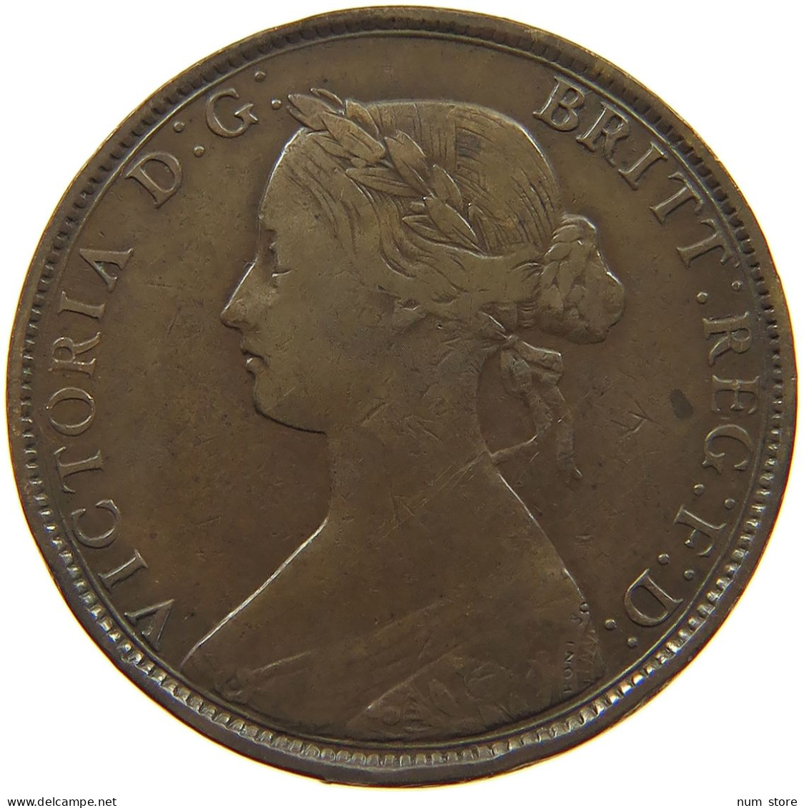 GREAT BRITAIN HALFPENNY 1861 Victoria 1837-1901 #a058 0077 - C. 1/2 Penny