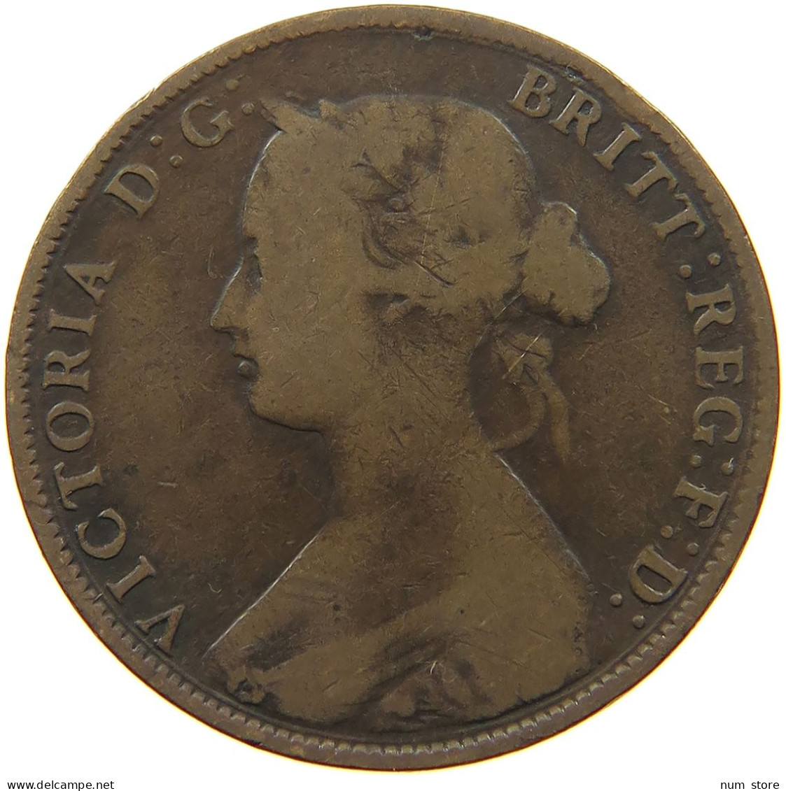 GREAT BRITAIN HALFPENNY 1861 Victoria 1837-1901 #a011 0395 - C. 1/2 Penny