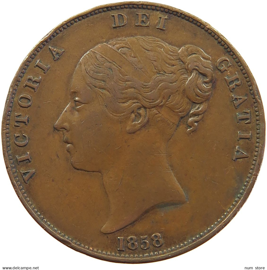 GREAT BRITAIN HALFPENNY 1858 Victoria 1837-1901 #sm05 0317 - C. 1/2 Penny