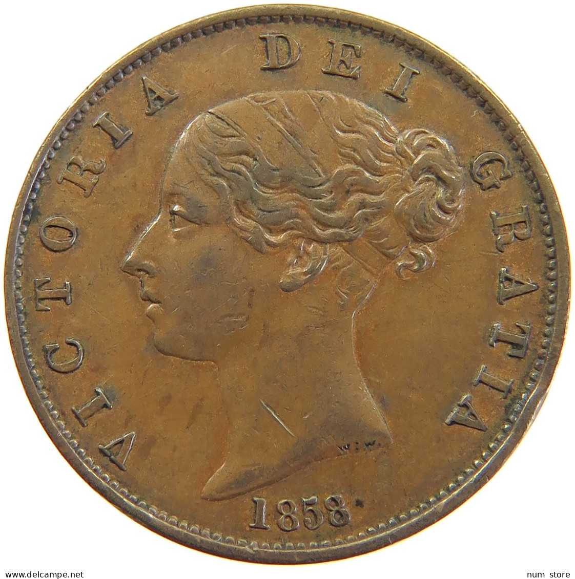 GREAT BRITAIN HALFPENNY 1858 Victoria 1837-1901 #t020 0323 - C. 1/2 Penny