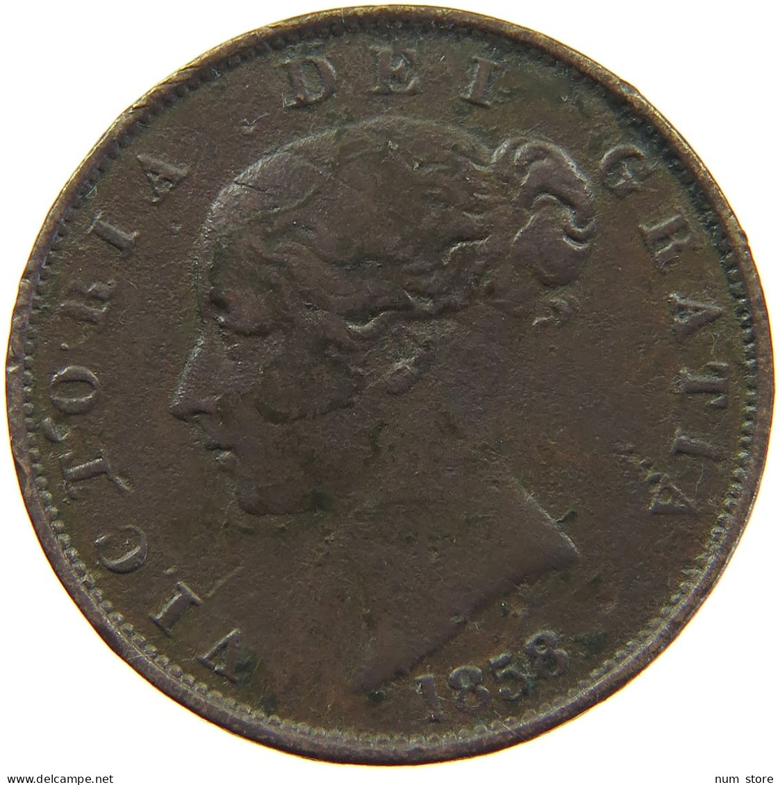 GREAT BRITAIN HALFPENNY 1858 Victoria 1837-1901 #s010 0265 - C. 1/2 Penny