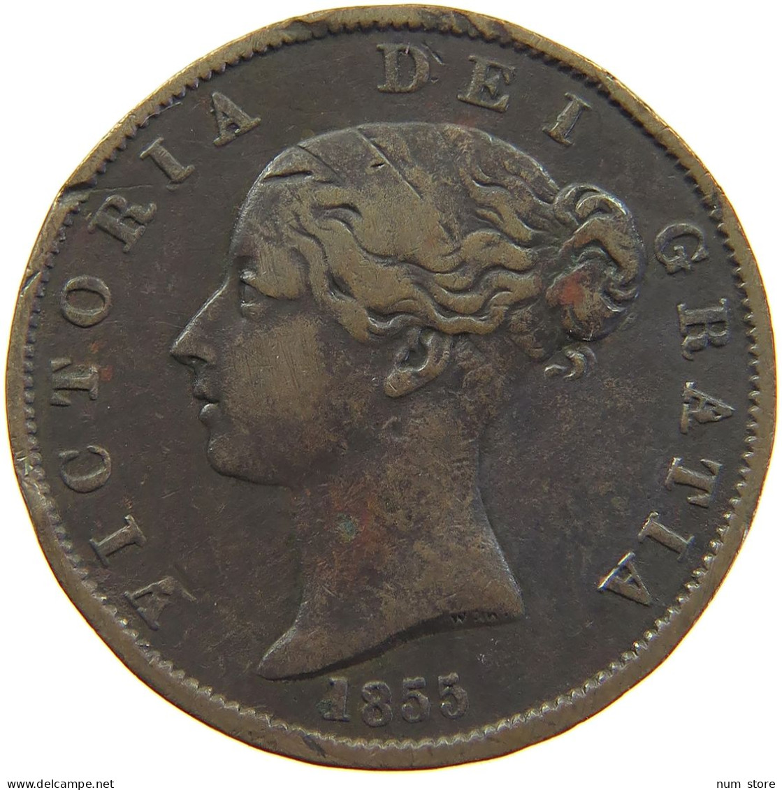 GREAT BRITAIN HALFPENNY 1855 Victoria 1837-1901 #s010 0283 - C. 1/2 Penny