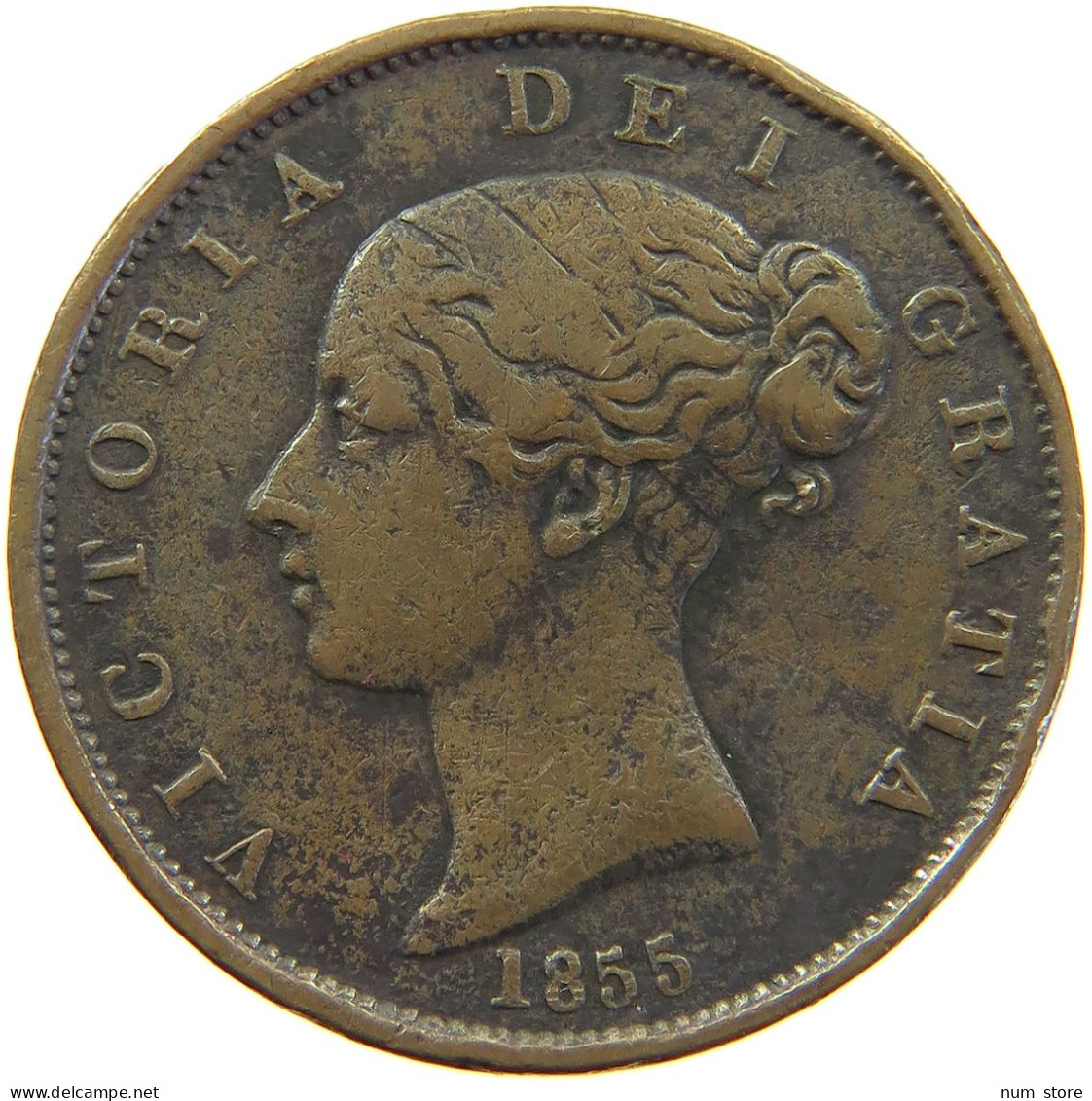 GREAT BRITAIN HALFPENNY 1855 Victoria 1837-1901 #s010 0259 - C. 1/2 Penny