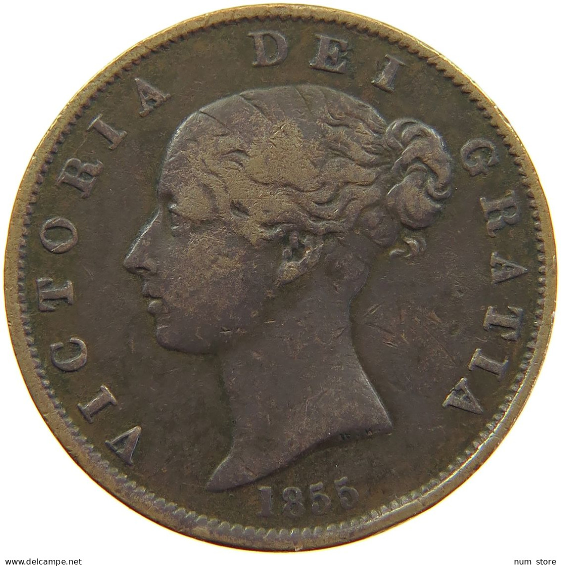 GREAT BRITAIN HALFPENNY 1855 Victoria 1837-1901 #s010 0257 - C. 1/2 Penny