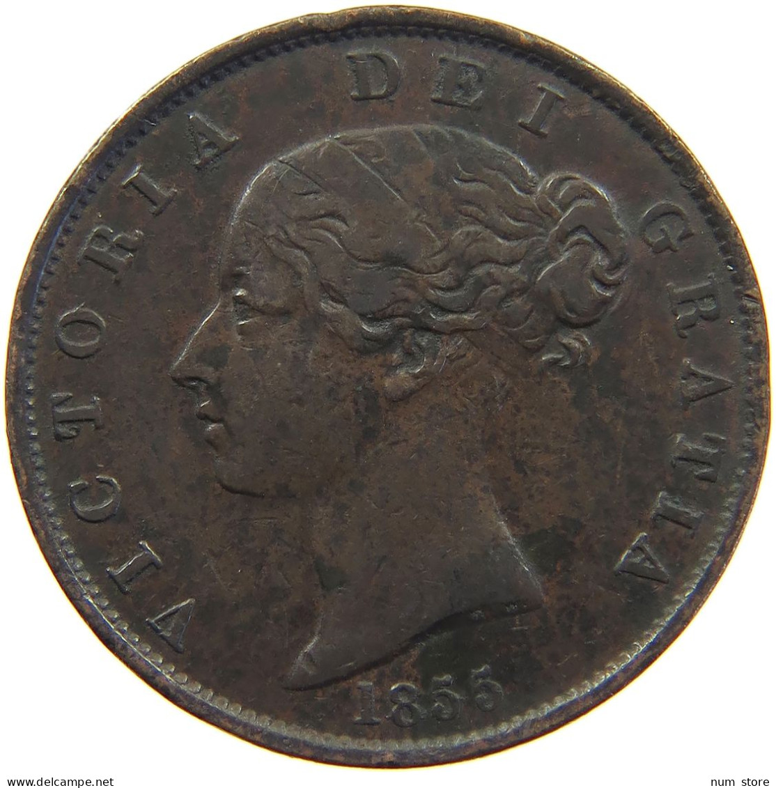 GREAT BRITAIN HALFPENNY 1855 Victoria 1837-1901 #c046 0075 - C. 1/2 Penny