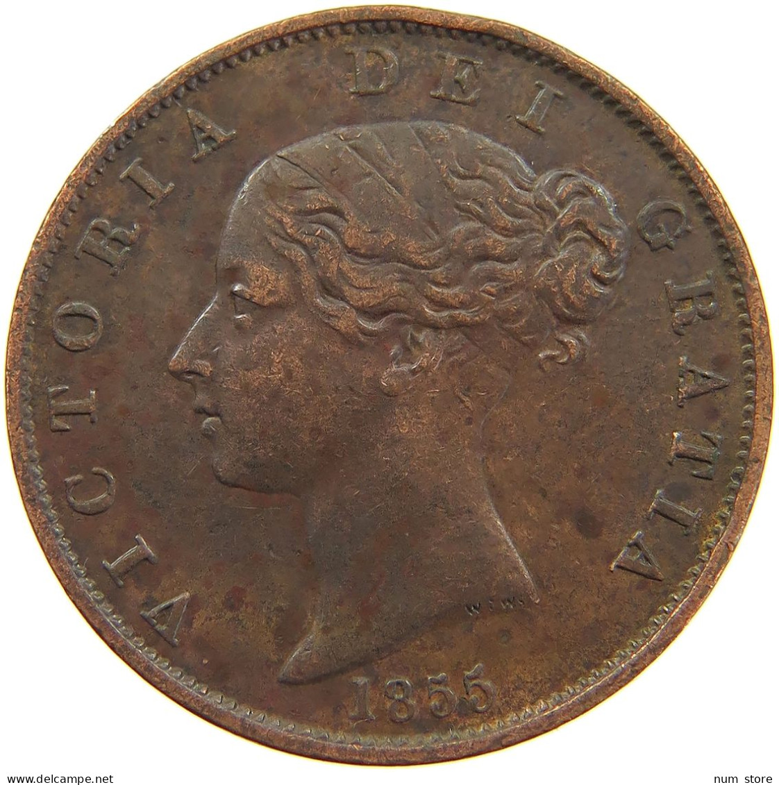 GREAT BRITAIN HALFPENNY 1855 Victoria 1837-1901 #a084 0189 - C. 1/2 Penny