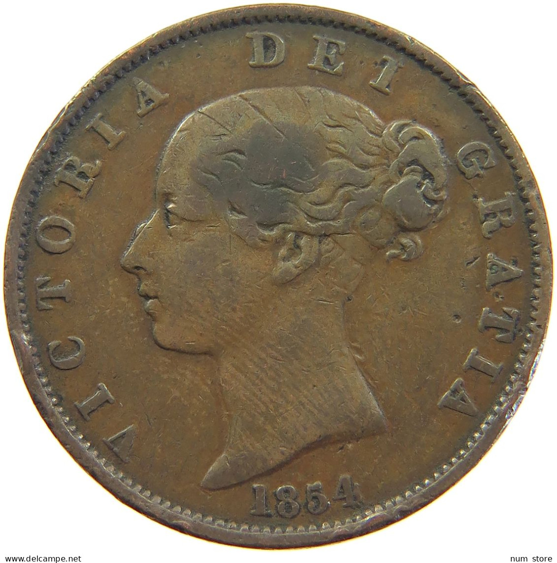 GREAT BRITAIN HALFPENNY 1854 Victoria 1837-1901 #c060 0269 - C. 1/2 Penny