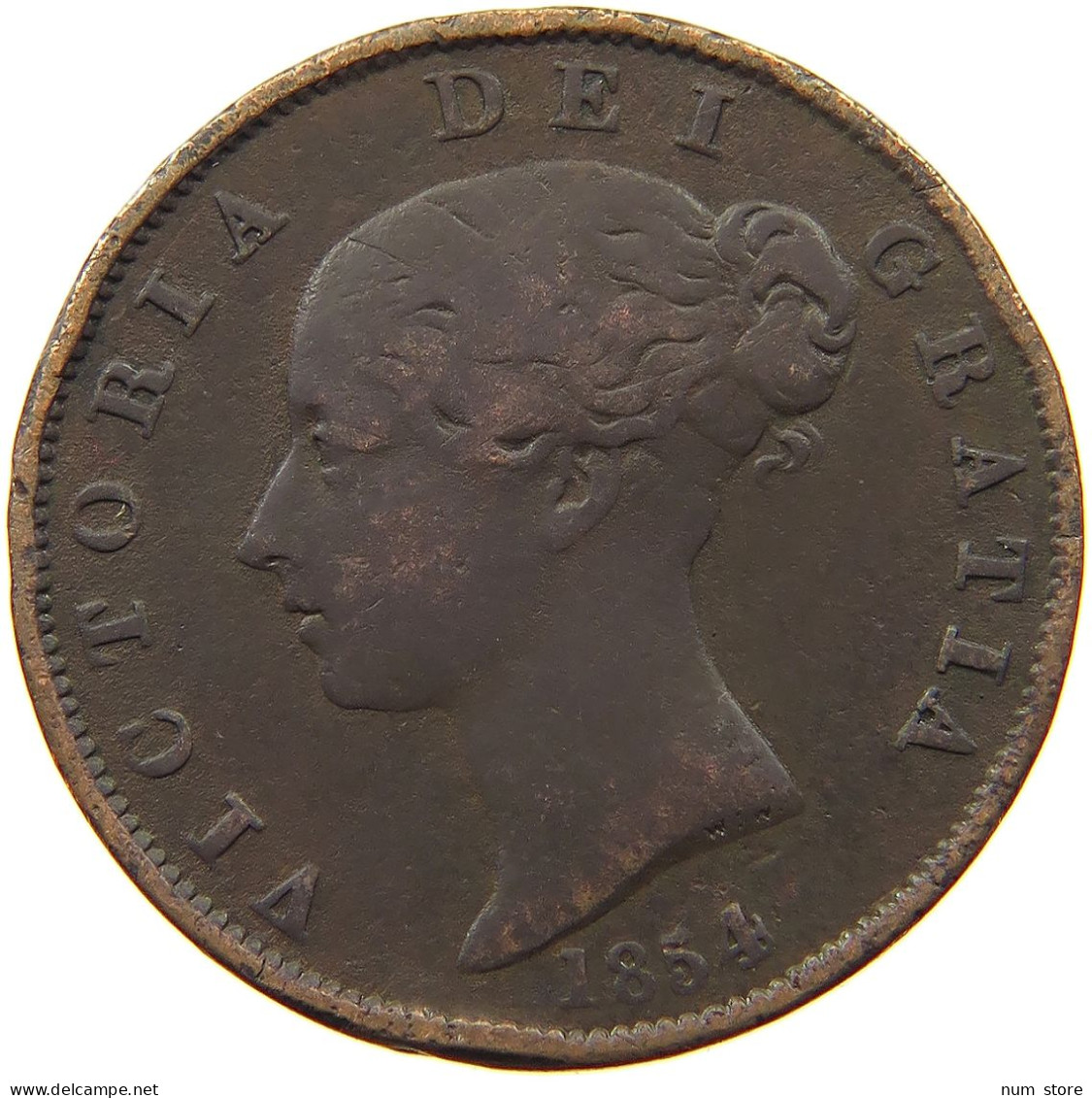 GREAT BRITAIN HALFPENNY 1854 Victoria 1837-1901 #a009 0085 - C. 1/2 Penny