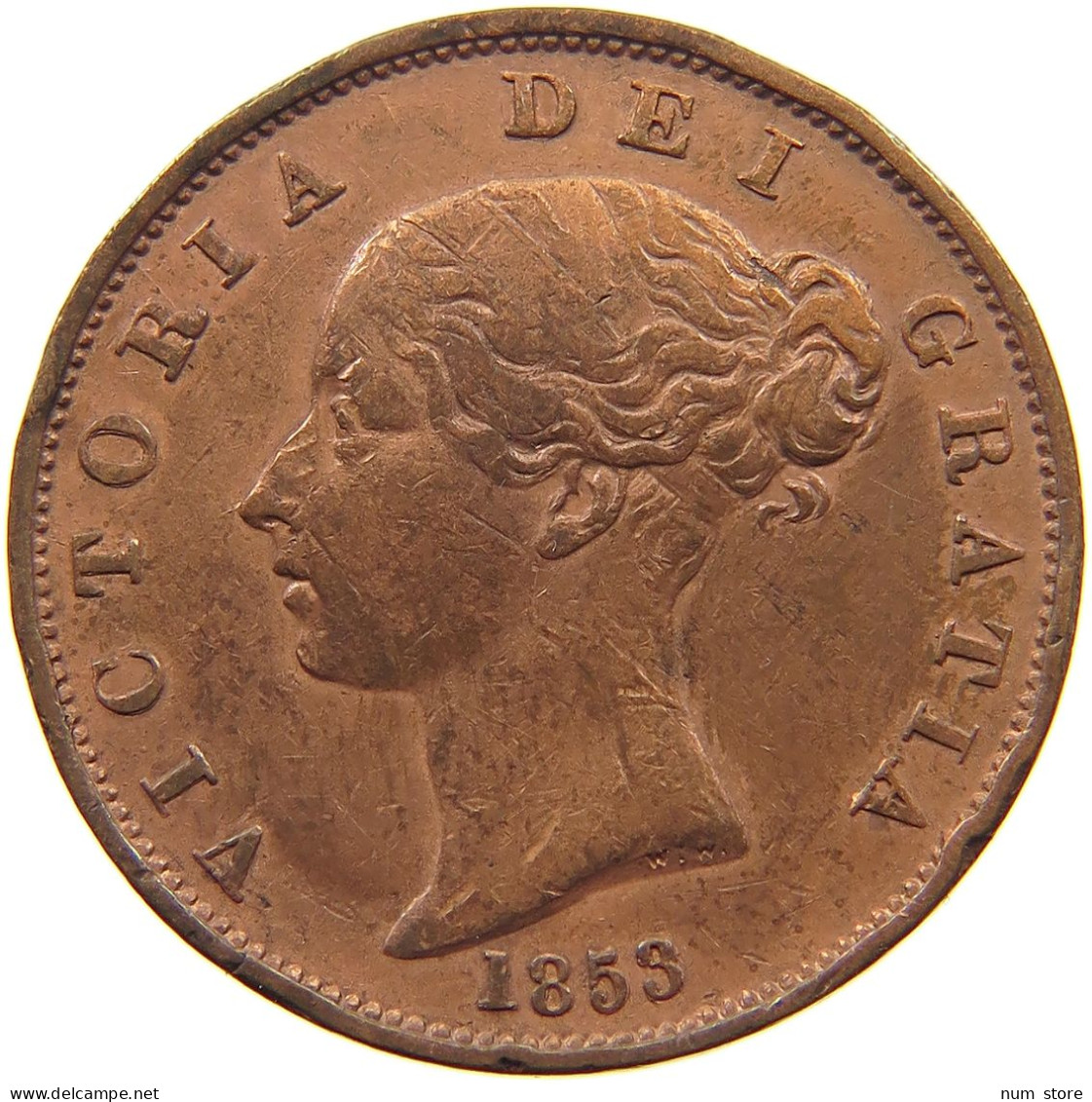 GREAT BRITAIN HALFPENNY 1853 Victoria 1837-1901 #c003 0171 - C. 1/2 Penny