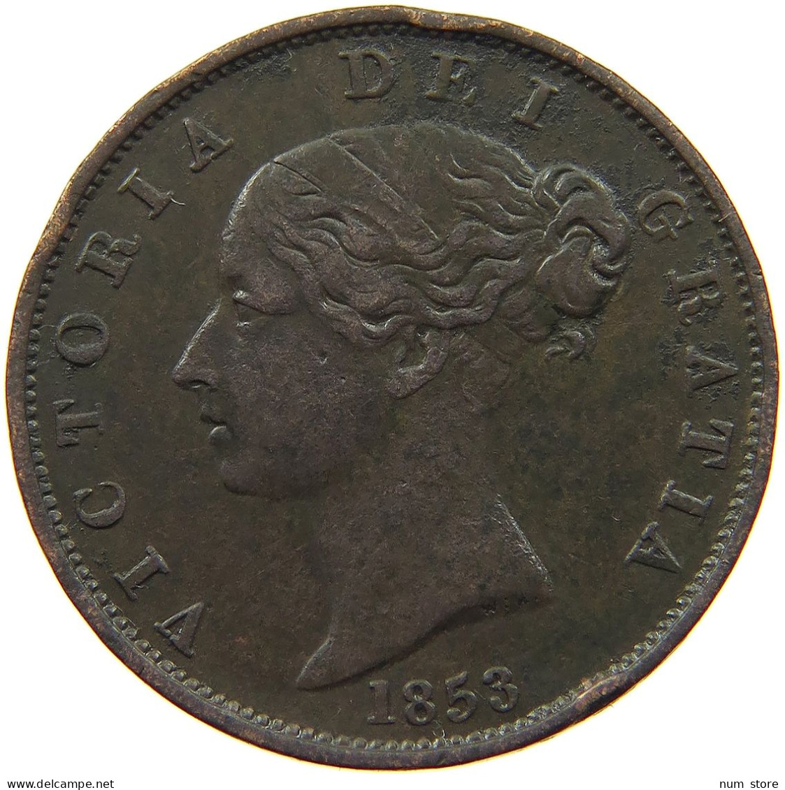 GREAT BRITAIN HALFPENNY 1853 Victoria 1837-1901 #a008 0133 - C. 1/2 Penny