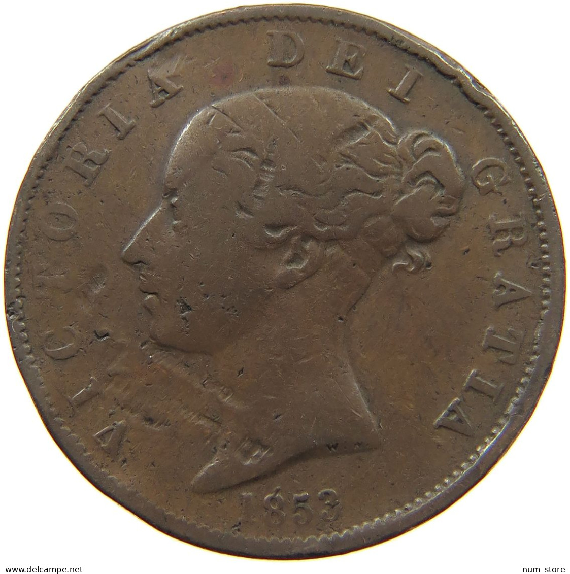 GREAT BRITAIN HALFPENNY 1853 Victoria 1837-1901 #a066 0105 - C. 1/2 Penny