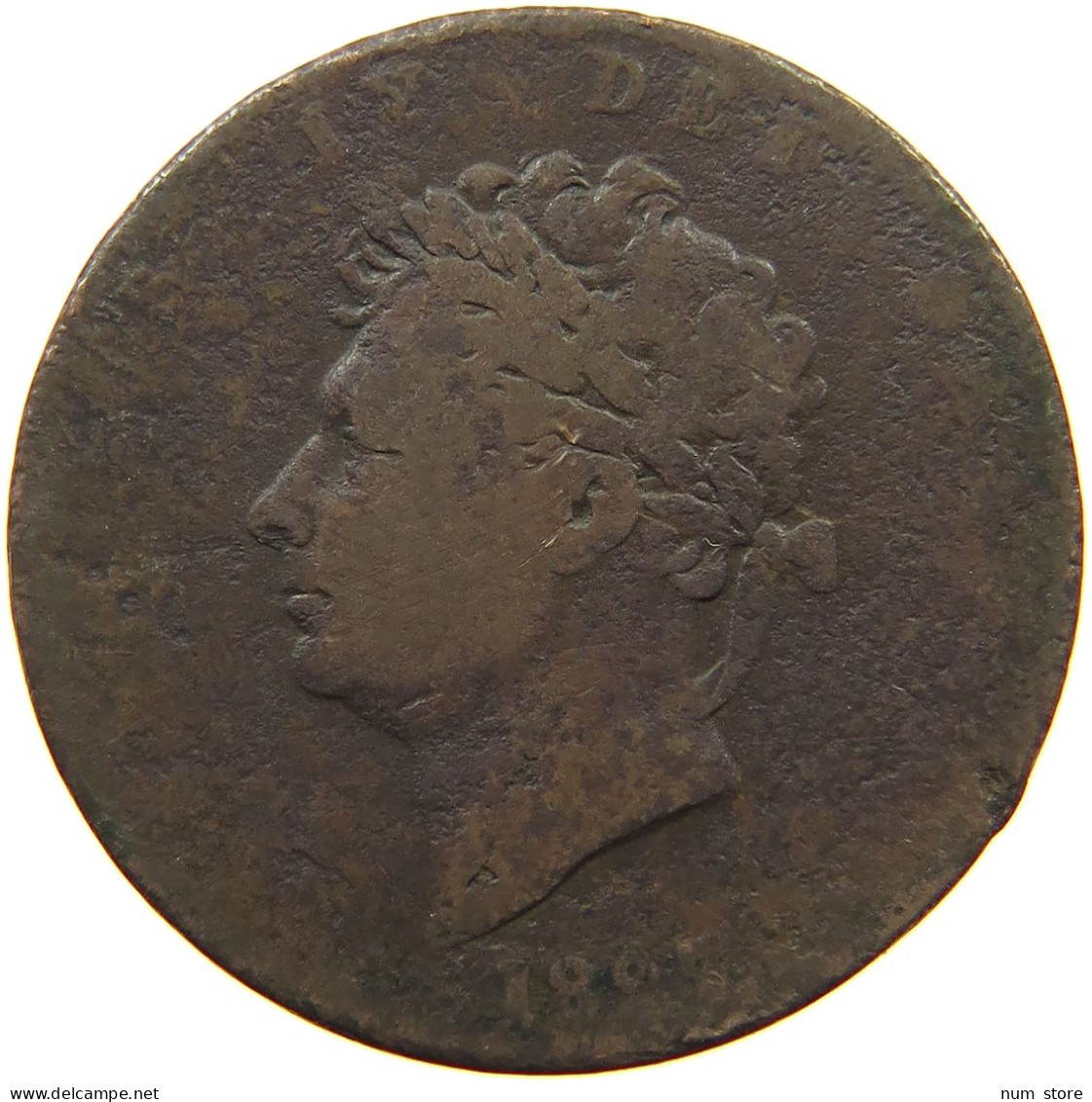 GREAT BRITAIN HALFPENNY 1827 GEORGE IV. (1820-1830) #a094 0911 - C. 1/2 Penny