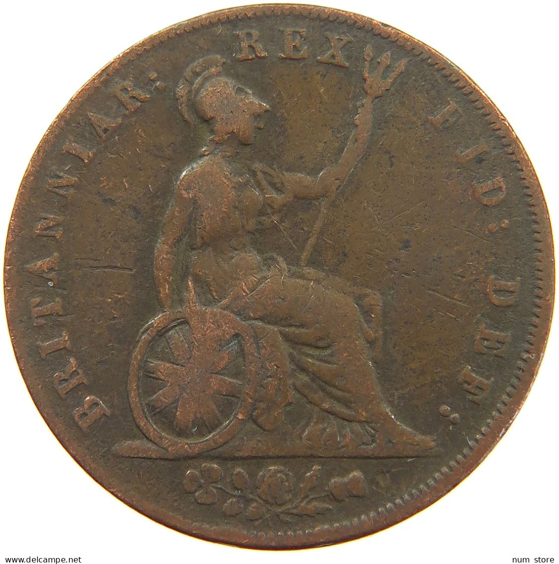 GREAT BRITAIN HALFPENNY 1827 GEORGE IV. (1820-1830) #a084 0191 - C. 1/2 Penny