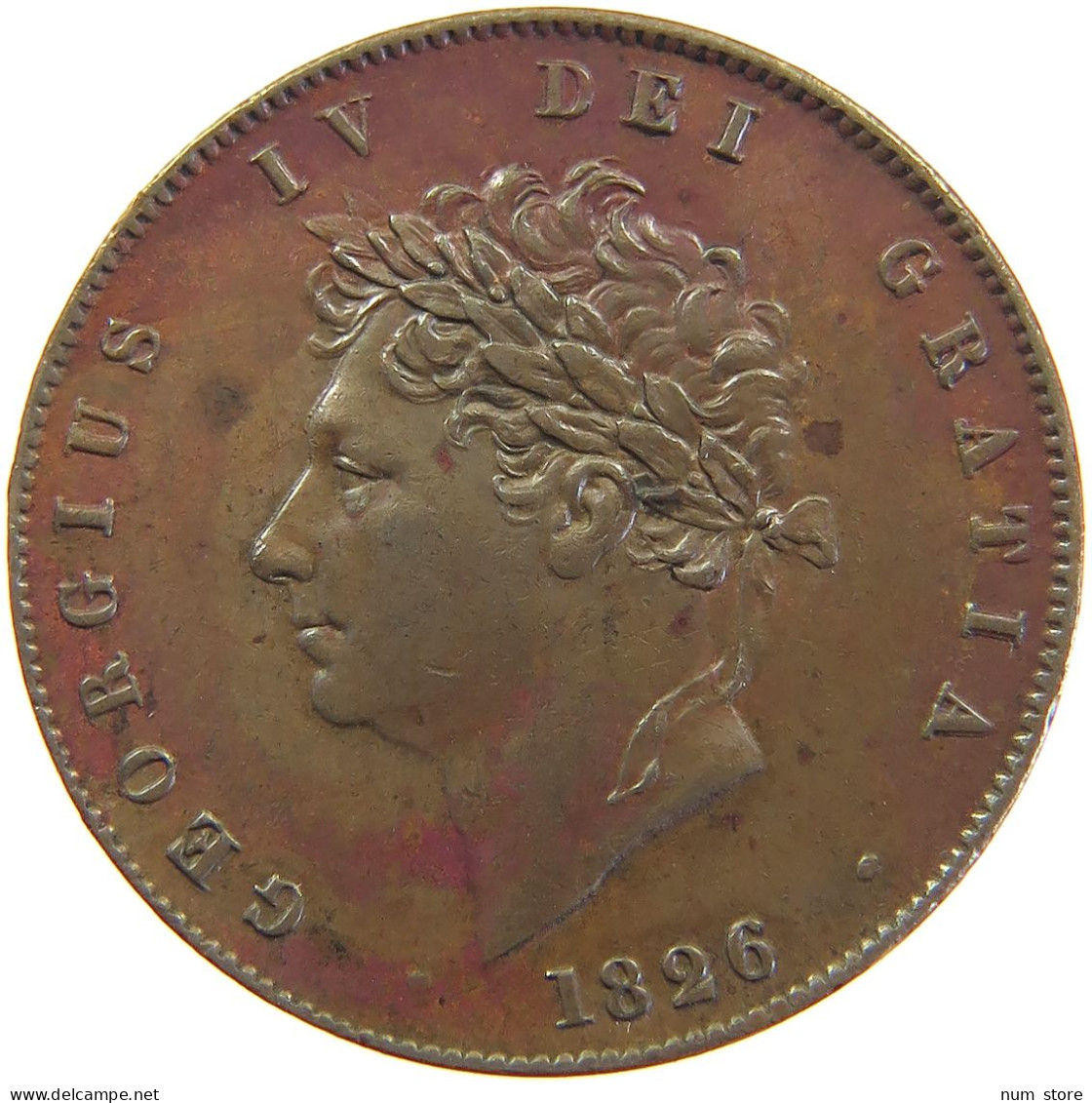 GREAT BRITAIN HALFPENNY 1826 GEORGE IV. (1820-1830) #t020 0317 - C. 1/2 Penny