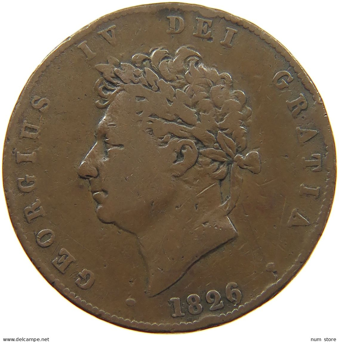 GREAT BRITAIN HALFPENNY 1826 GEORGE IV. (1820-1830) #c003 0191 - C. 1/2 Penny