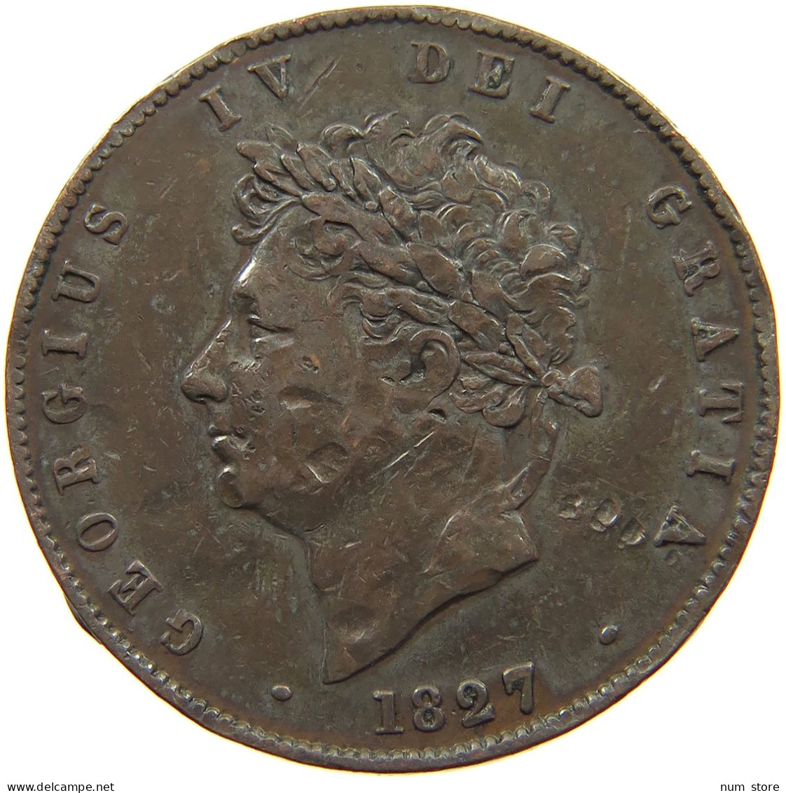 GREAT BRITAIN HALFPENNY 1827 GEORGE IV. (1820-1830) #a066 0077 - C. 1/2 Penny