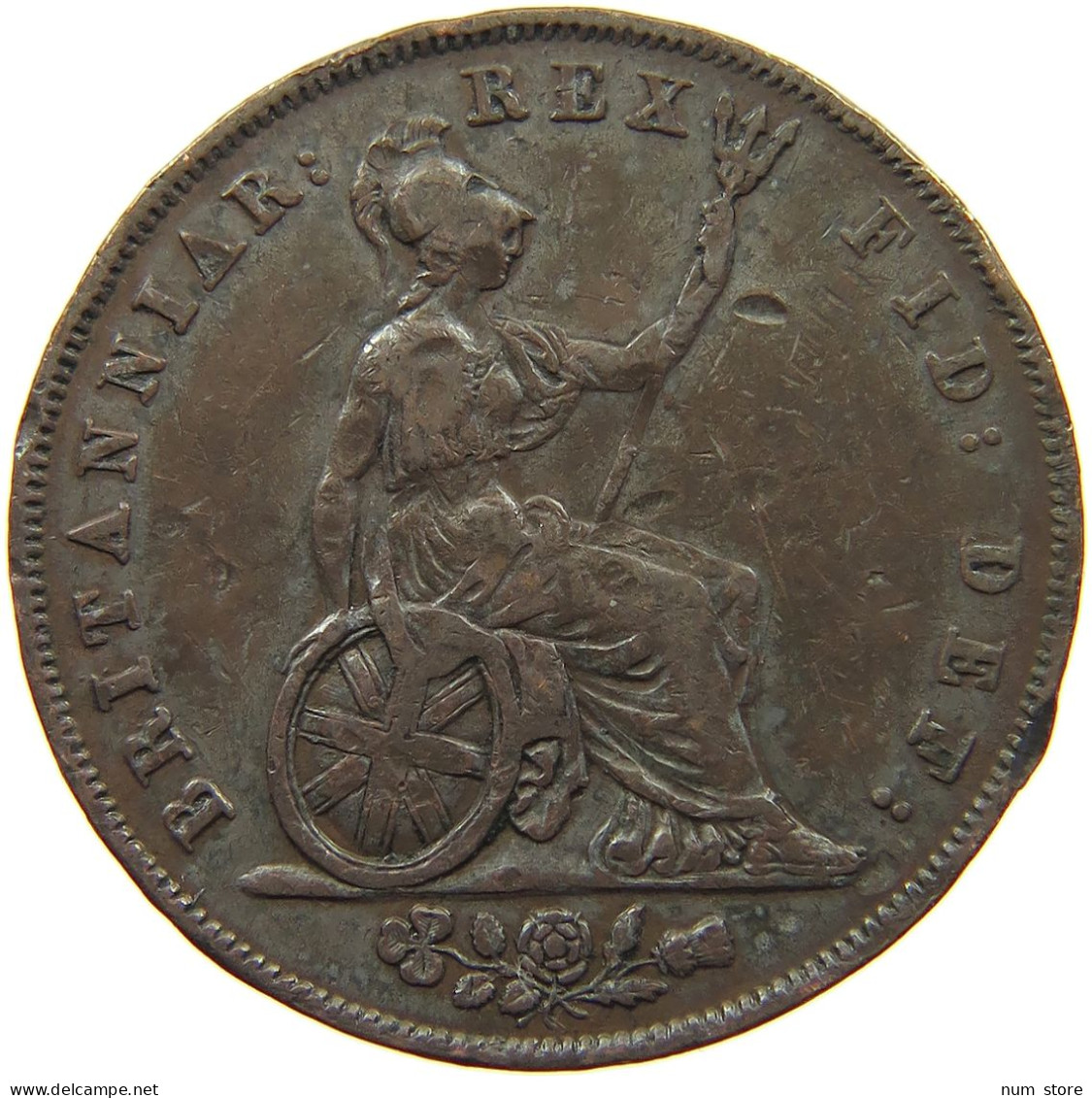 GREAT BRITAIN HALFPENNY 1827 GEORGE IV. (1820-1830) #a066 0077 - C. 1/2 Penny