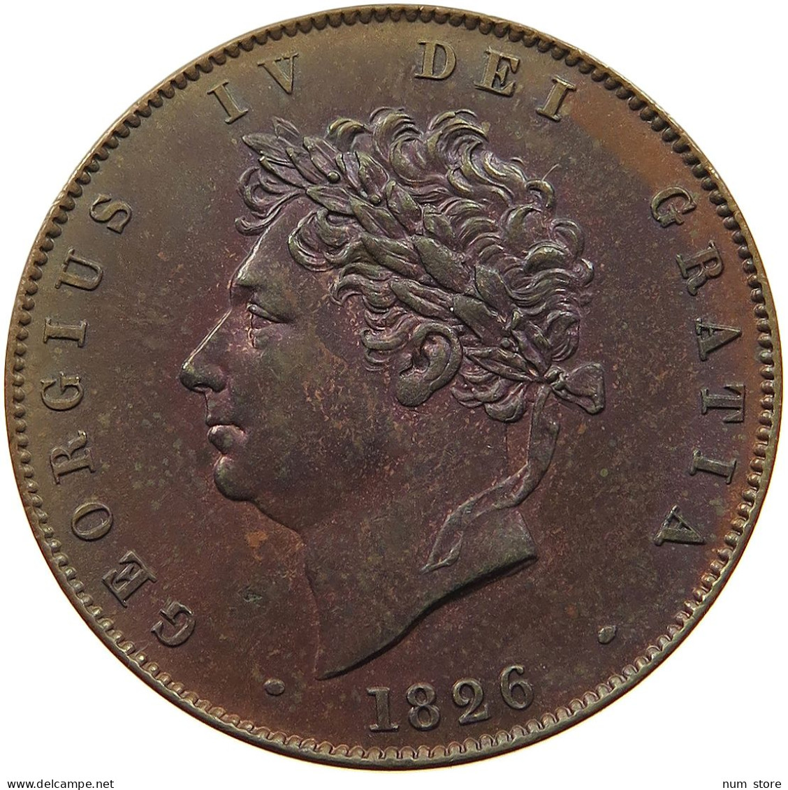 GREAT BRITAIN HALFPENNY 1826 GEORGE IV. (1820-1830) #t058 0513 - C. 1/2 Penny