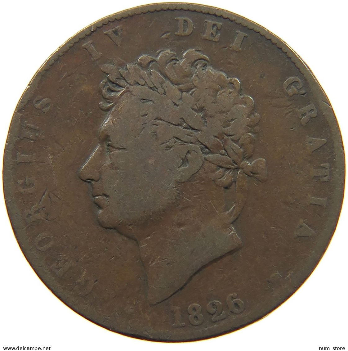 GREAT BRITAIN HALFPENNY 1826 GEORGE IV. (1820-1830) #c008 0415 - C. 1/2 Penny