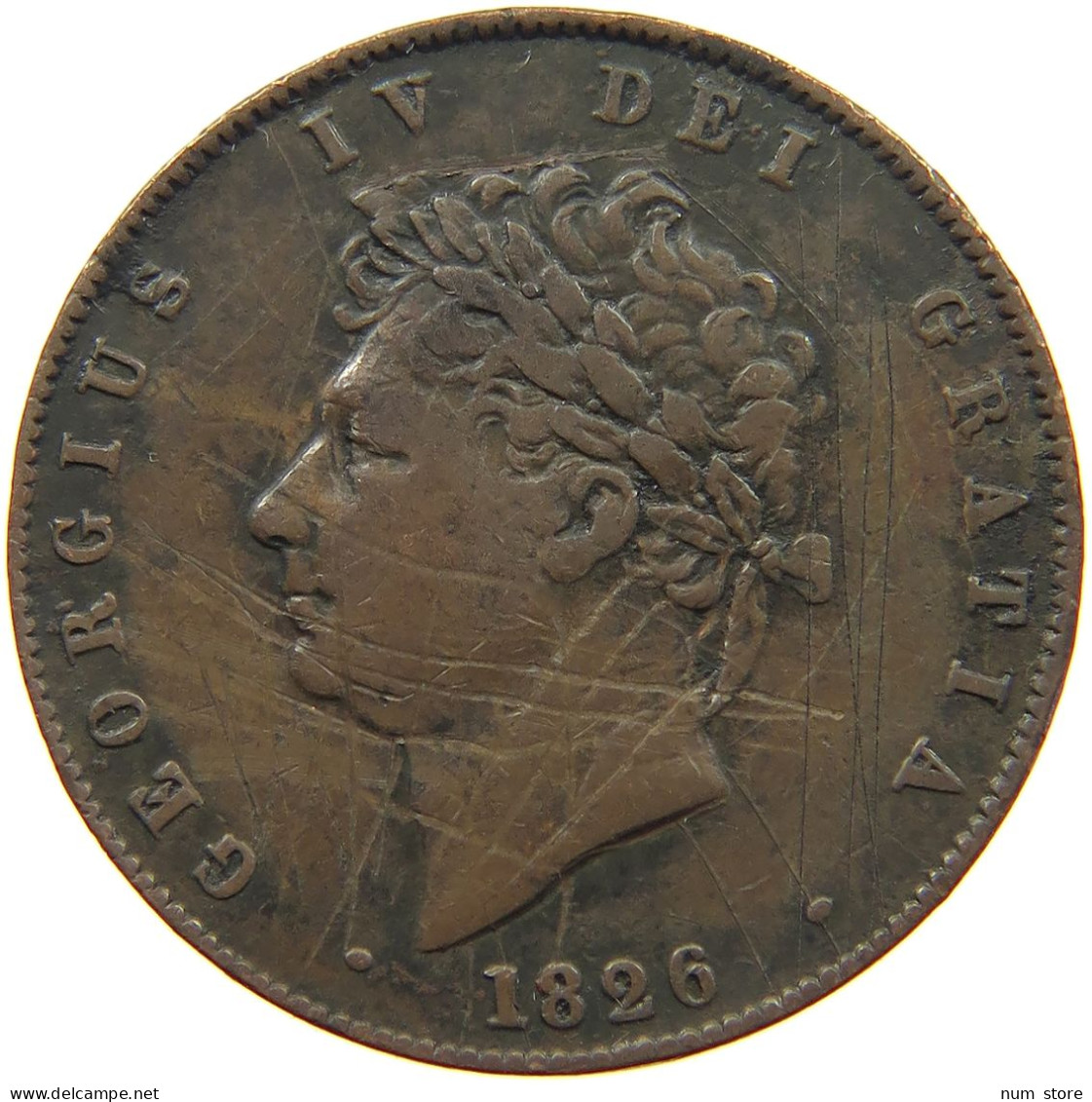 GREAT BRITAIN HALFPENNY 1826 GEORGE IV. (1820-1830) #a095 0025 - C. 1/2 Penny