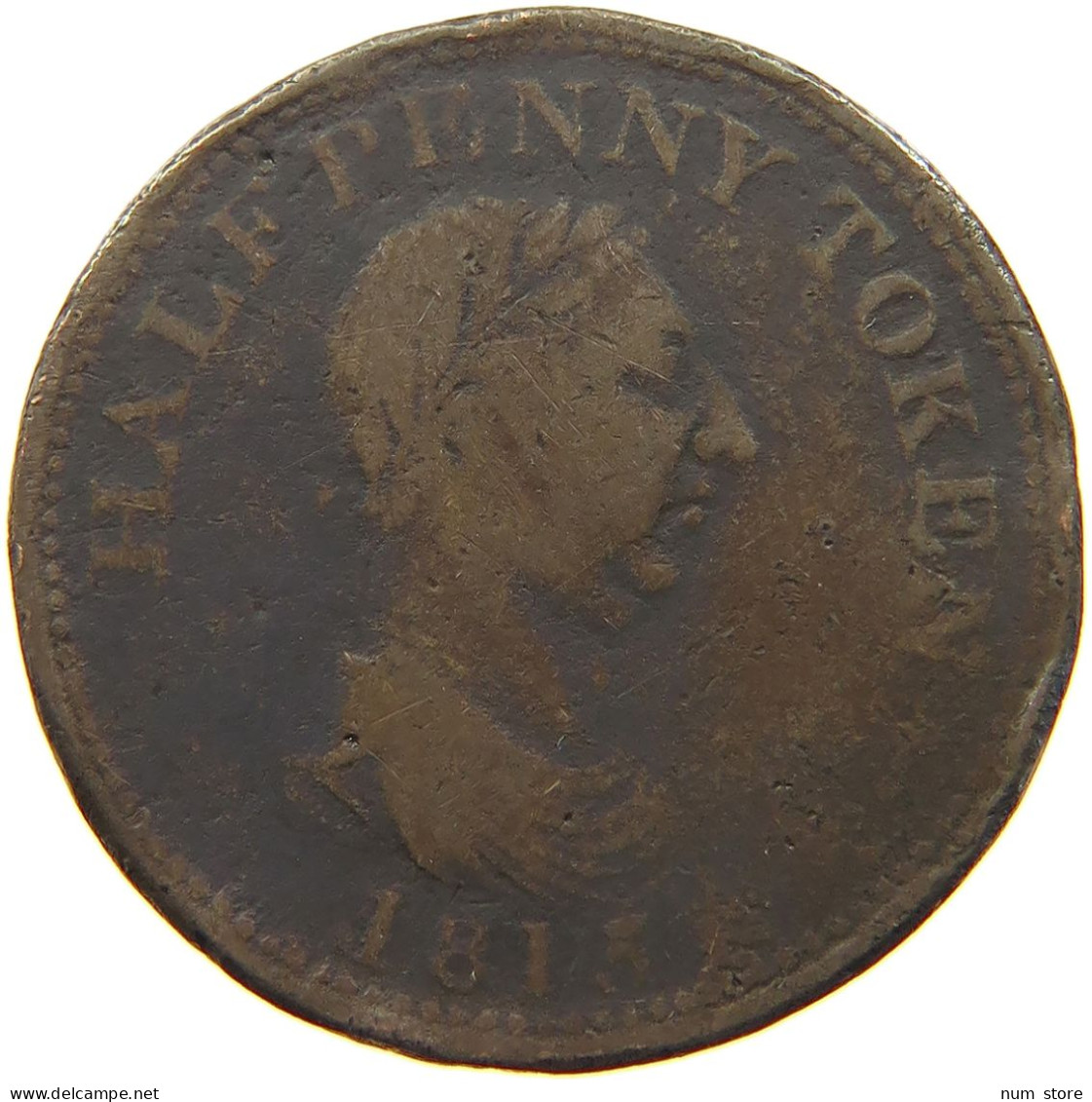 GREAT BRITAIN HALFPENNY 1815 GEORGE III. 1760-1820 BRITISH COPPER #a011 0499 - B. 1/2 Penny