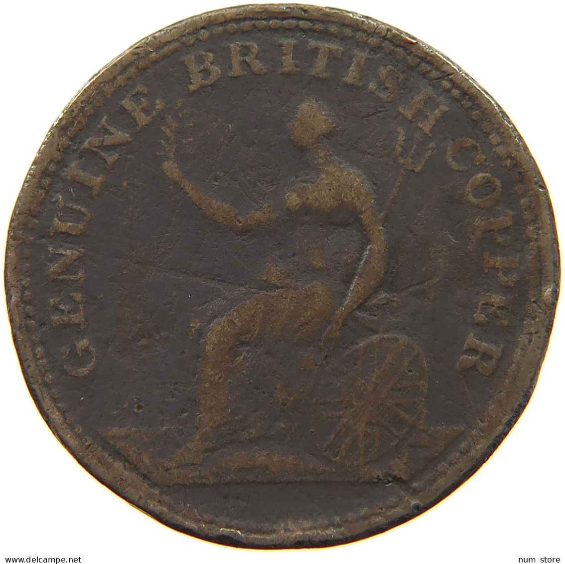 GREAT BRITAIN HALFPENNY 1815 GEORGE III. 1760-1820 BRITISH COPPER #a011 0499 - B. 1/2 Penny