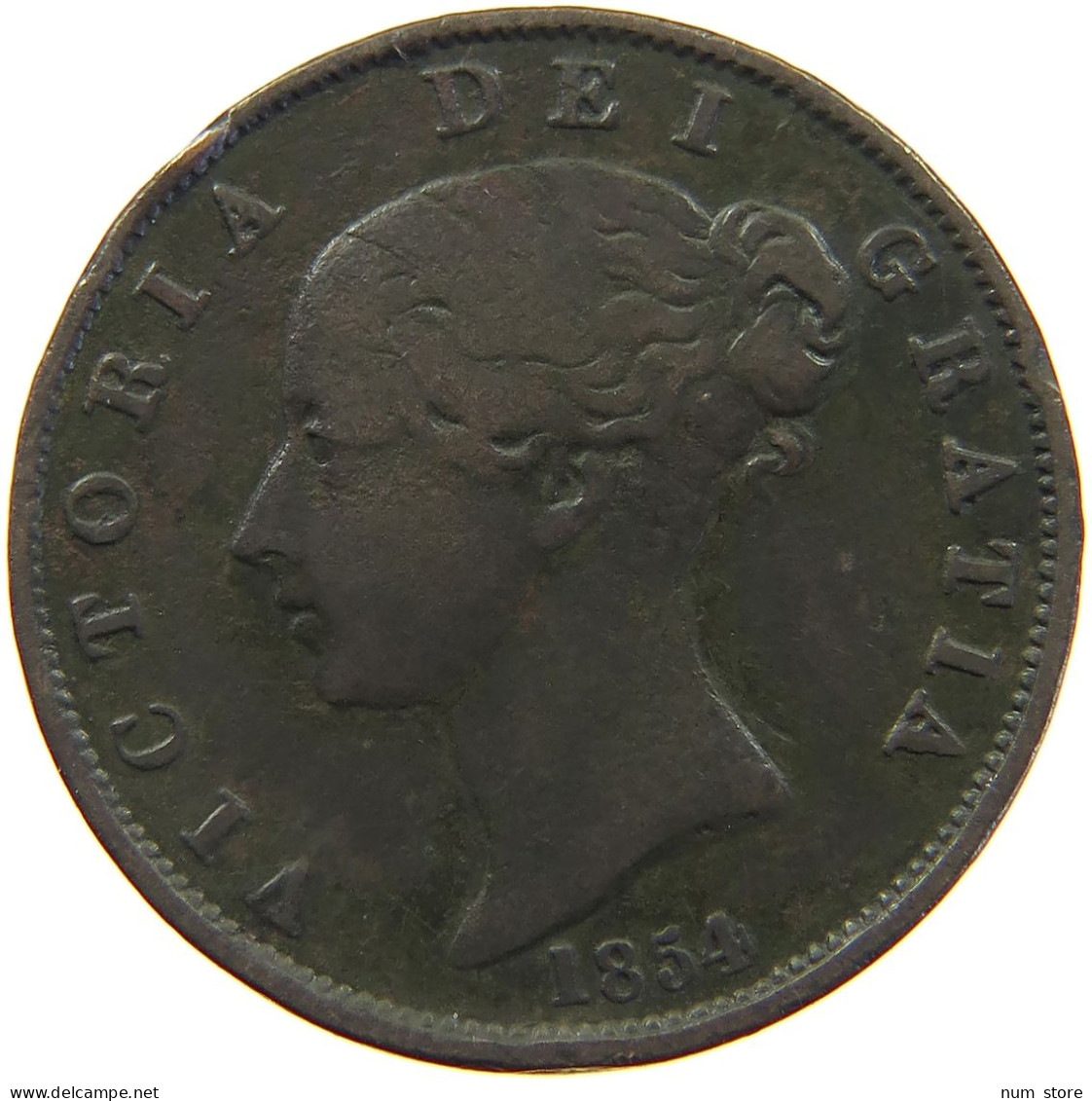 GREAT BRITAIN HALFPENNY 1854 Victoria 1837-1901 #s010 0261 - C. 1/2 Penny