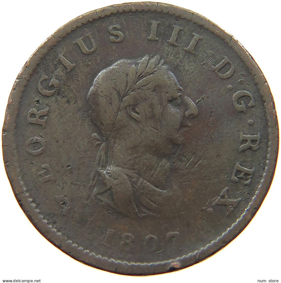 GREAT BRITAIN HALFPENNY 1807 GEORGE III. 1760-1820 #a009 0191 - B. 1/2 Penny