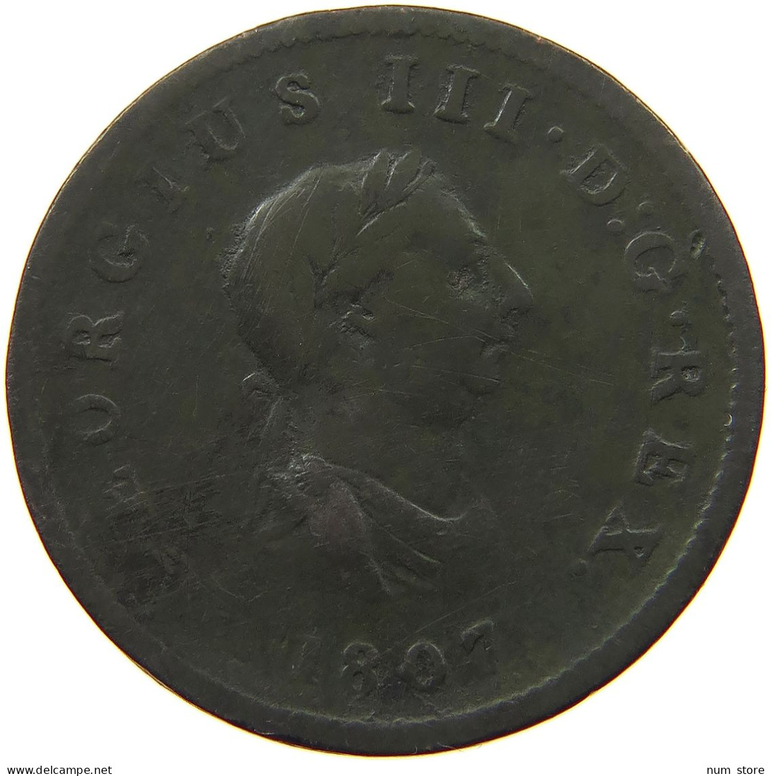 GREAT BRITAIN HALFPENNY 1807 GEORGE III. 1760-1820 #a009 0049 - B. 1/2 Penny