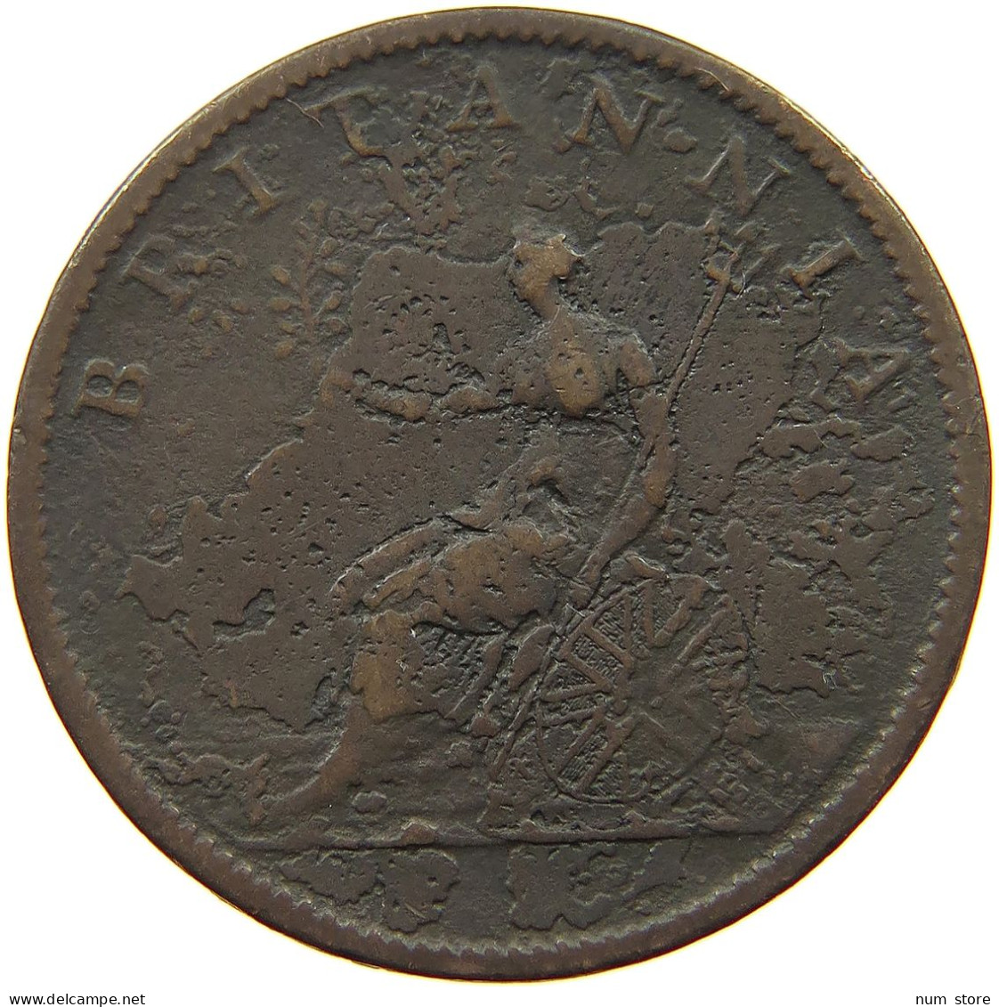 GREAT BRITAIN HALFPENNY 1807 GEORGE III. 1760-1820 #a008 0151 - B. 1/2 Penny