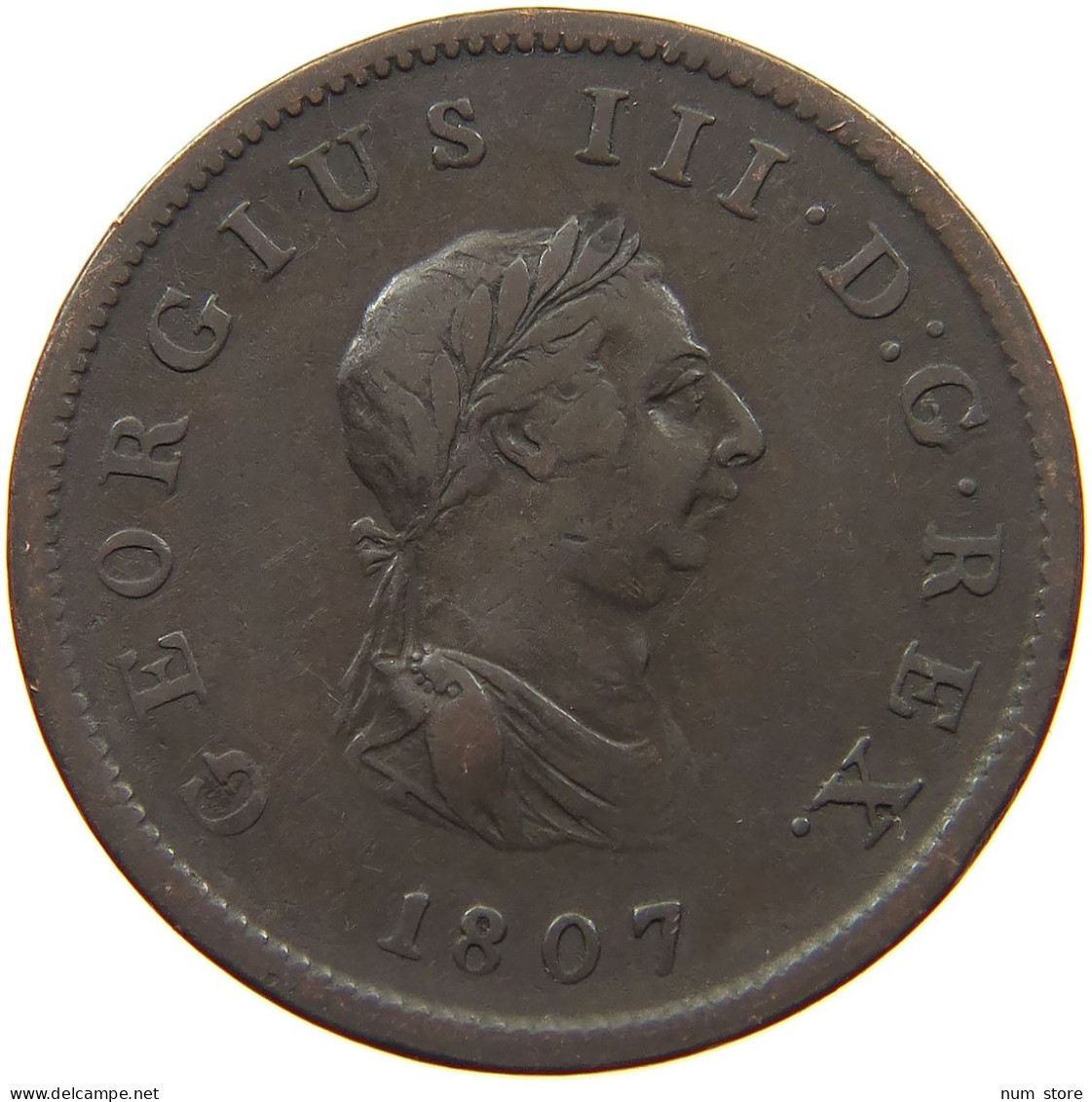 GREAT BRITAIN HALFPENNY 1806 GEORGE III. 1760-1820 #t145 0377 - B. 1/2 Penny