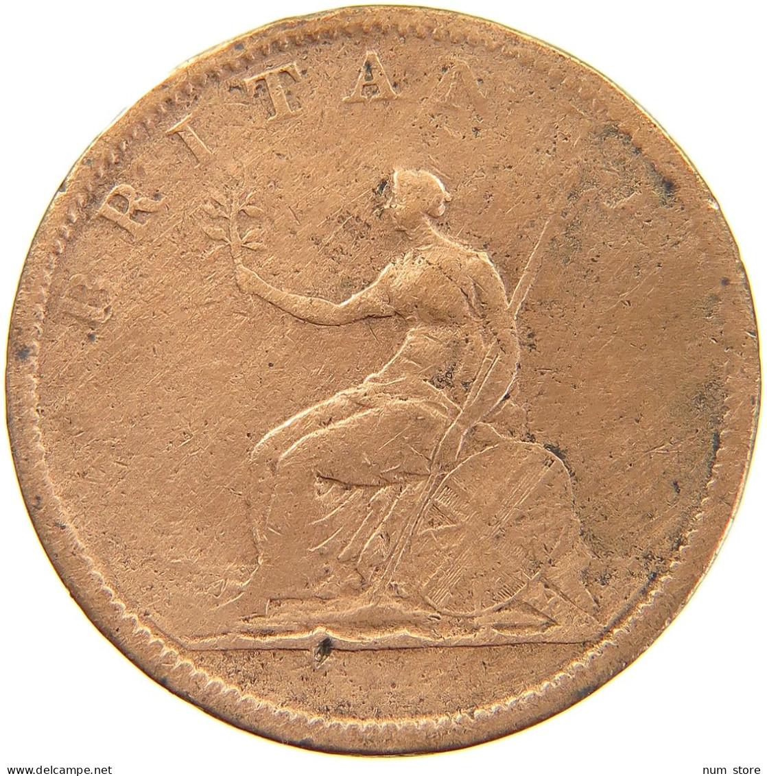 GREAT BRITAIN HALFPENNY 1806 GEORGE III. 1760-1820 #a084 0209 - B. 1/2 Penny